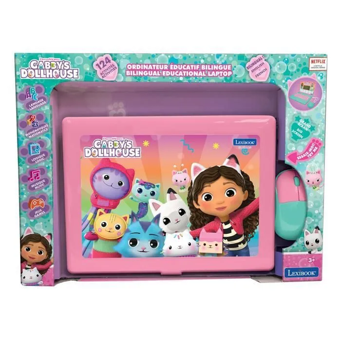 Ordinateur éducatif bilingue Gabby et la Maison Magique avec 124 activités (EN/FR)-2