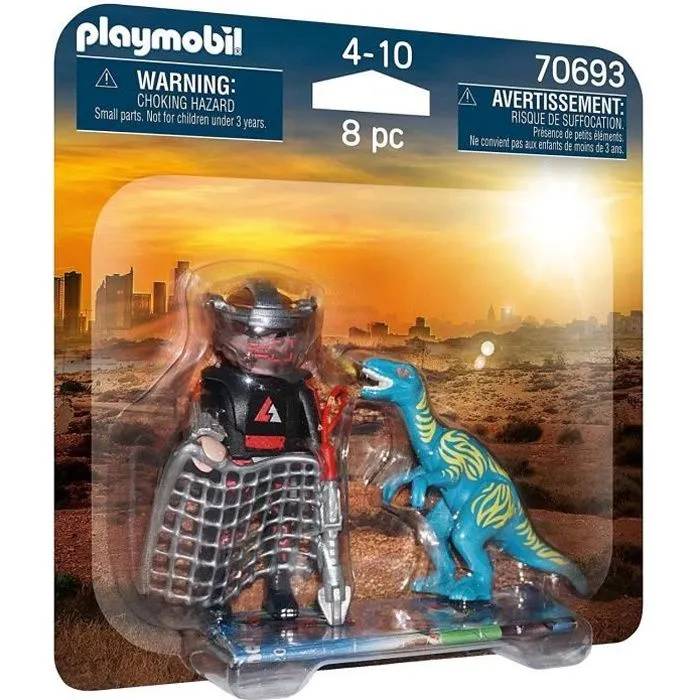 PLAYMOBIL - 70693 - Duo Braconnier vélociraptor - Dino Rise - 8 pièces - Enfant-0