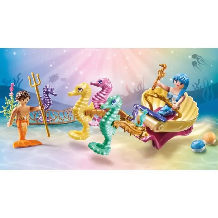 PLAYMOBIL 71500 Calèche avec sirènes et hippocampes-1