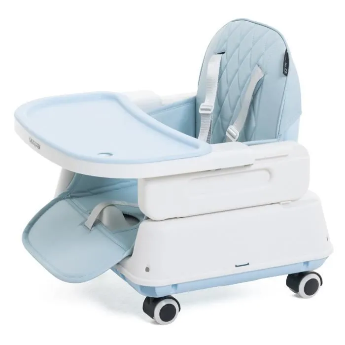 BEBELISSIMO  - Chaise Haute Bébé Evolutive - Réglable - dès 6 mois jusqu’à 20kg – 5 modes - bleu claire-3