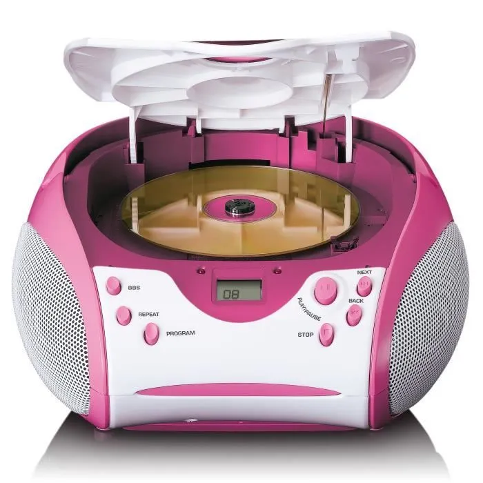 Lenco SCD-24PK kids - Radio portable avec lecteur CD - Rose-1