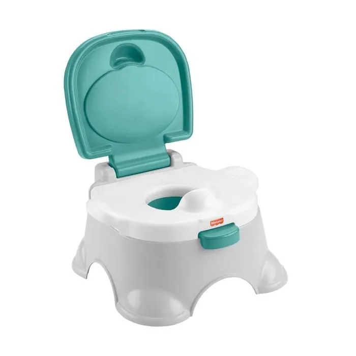 Pot de Toilette 3-en-1 - Fisher-Price - GYP61 - Gris et Vert - Réducteur et Marchepied-3
