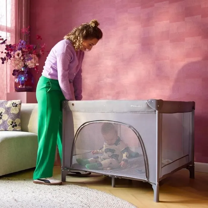 BEBECONFORT ADONIS, Parc-Lit, 2en1, ouverture sur le côté,spacieux, idéal pour voyager, léger, De 0 à 3 ans (15kg) Mineral gray-4
