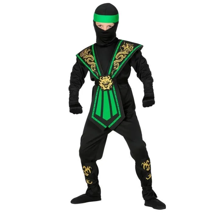 Panoplie ninja vert complet luxe - WIDMANN - 3 tailles - Enfant - Extérieur-0