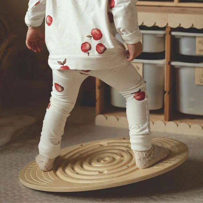 Jouet à Bascule en bois- Planche d'équilibre en bois avec labyrinthe et boules - balance Montessori rocker- Motricité- Max 80 KG-2