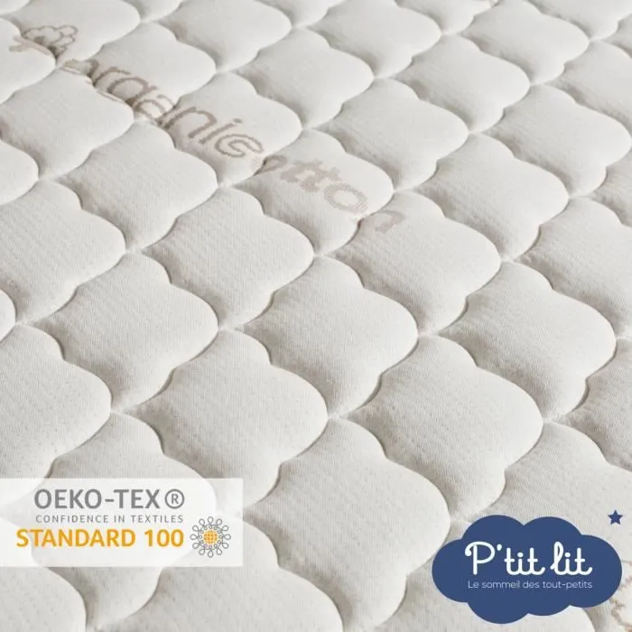 Matelas Enfant/Bébé Coton Bio - 70x140x10 cm - 100% Coton - Déhoussable - Sans traitement chimique - Fabrication Française-3