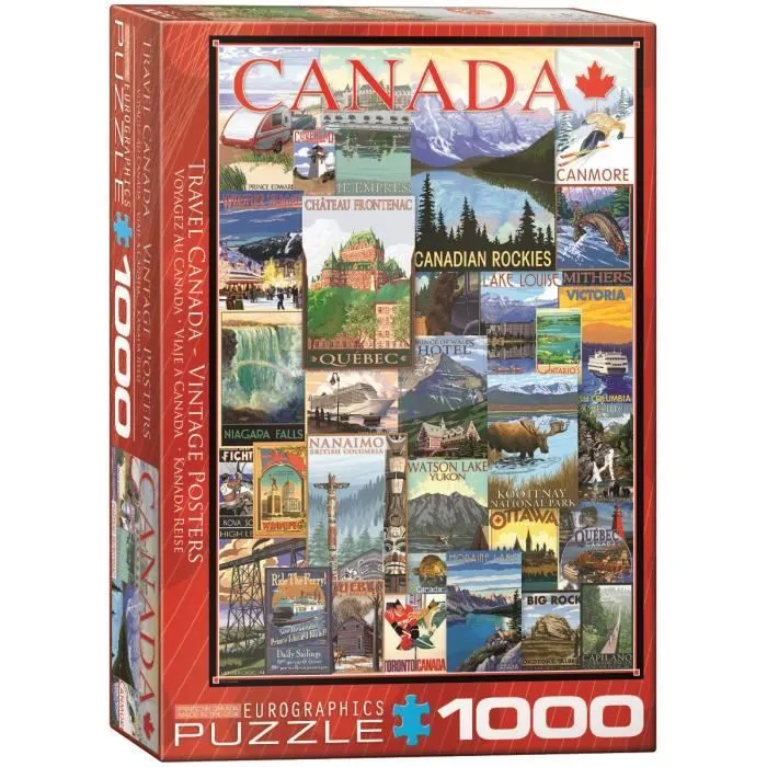 Eurographics Puzzle 1000 Pc - Travel Canada Vintage Ads-0