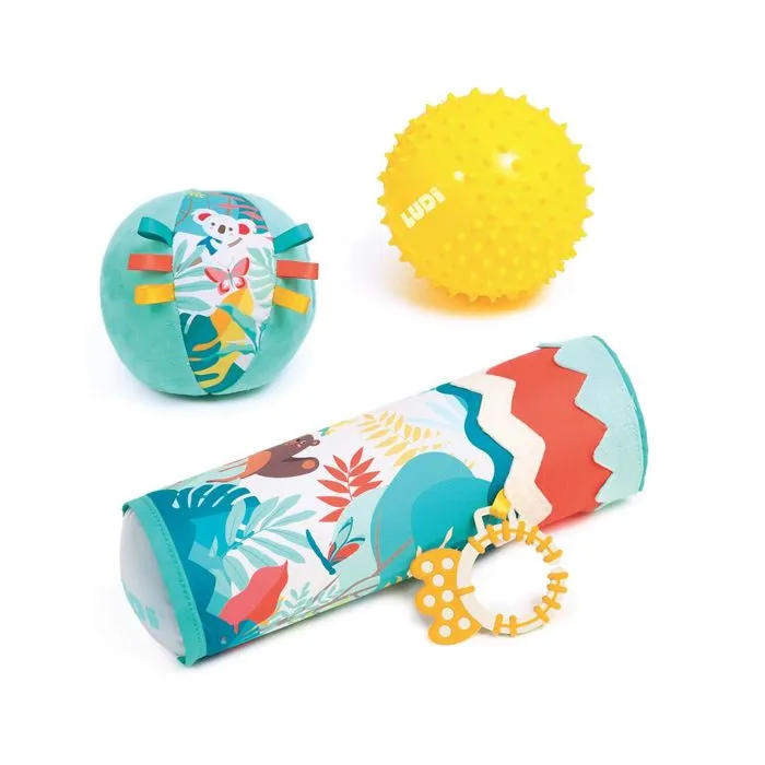 Jeu d'éveil - Ludi - Coffret Tube et balle - Pour enfants de 6 mois et plus - Bleu-0