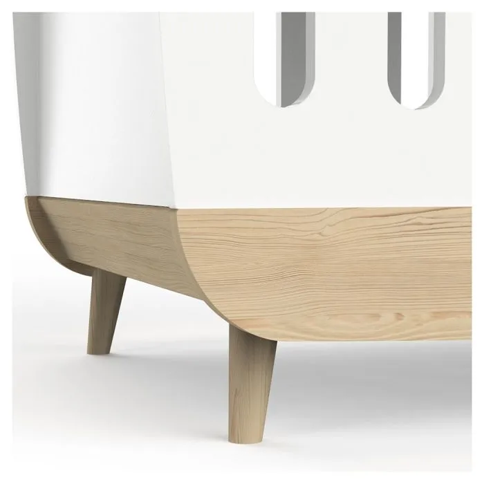 Créez un nid de sommeil sûr et élégant pour votre petit avec le lit pour bébé de la série Firmiana. Le design blanc ajoute une to...-2