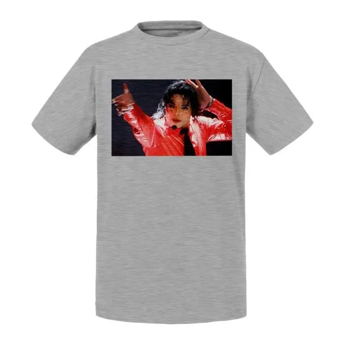 T-shirt Enfant Gris Michael Jackson Concert 2002 Chanteur Pop Star Celebrite-0