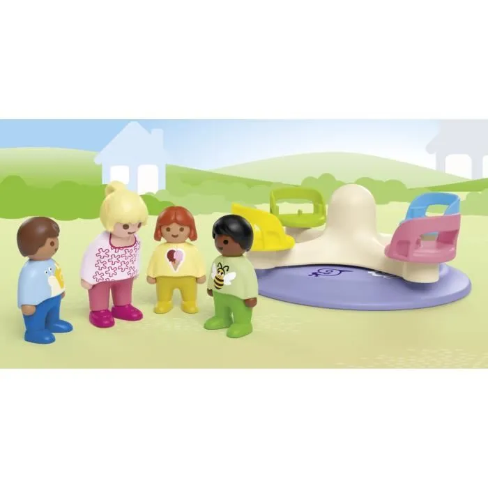 PLAYMOBIL Junior 71701 Enfants et tourniquet, Comprend quatre personnages et un tourniquet, Dès 1 an-4