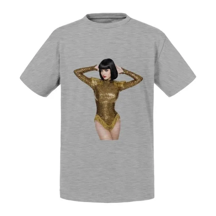 T-shirt Enfant Gris Katy Perry Body American Singer Chanteuse Super Star Babe-0