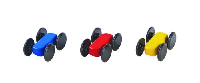 Circuit en bois - PLAN TOYS - Bolides descente - Mixte - 18 mois - Rouge et Bois-0