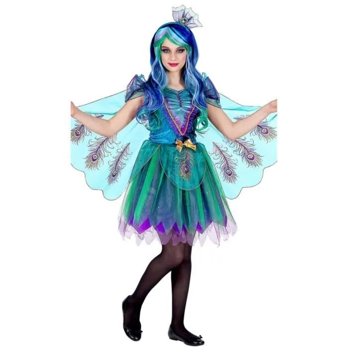 Déguisement Paon de Couleur - WIDMANN - Fille - 8 ans - Carnaval Soirée Déguisée-0