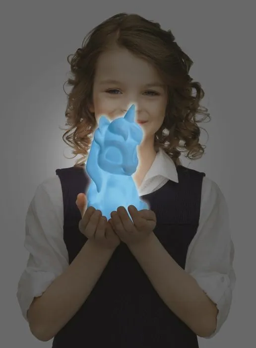 Licorne Veilleuse en 3D env 20 cm avec diffusion lumière en couleurs-3