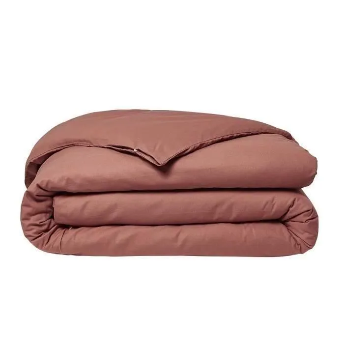 Housse de couette TODAY Essential - 220 x 240 cm - 2 personnes - 100% Coton uni - Terracotta-0