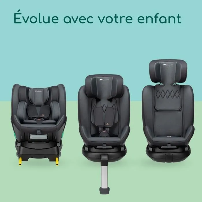BEBECONFORT Siège auto évolutif pivotant 360° EvolveFix PLUS i-Size 0/1/2/3 - Isofix 0 à 12 ans (36 kg) 40-150 cm TINTED GRAPHITE-8