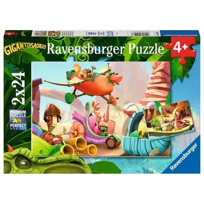 Puzzles Gigantosaurus - Ravensburger - Rocky, Bill, Mazu et Tiny - 2x24 pièces - Mixte - A partir de 4 ans-0