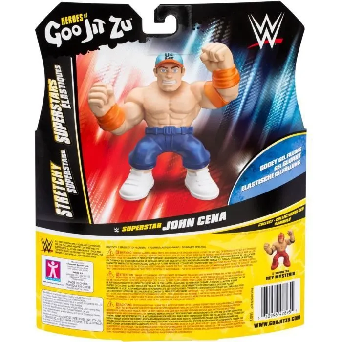Figurine extensible - GOO JIT ZU WWE - John Cena - 11 cm - Texture élastique - Extensible 3x-5