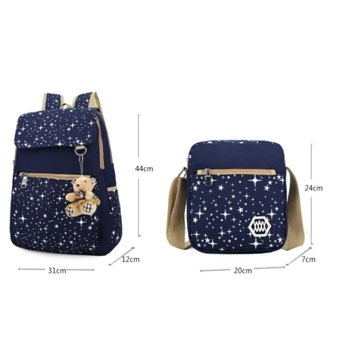 Cartable Fille Sac à Dos Etoile Ours Noir - Enfant - Synthétique - Dos - Fille-1