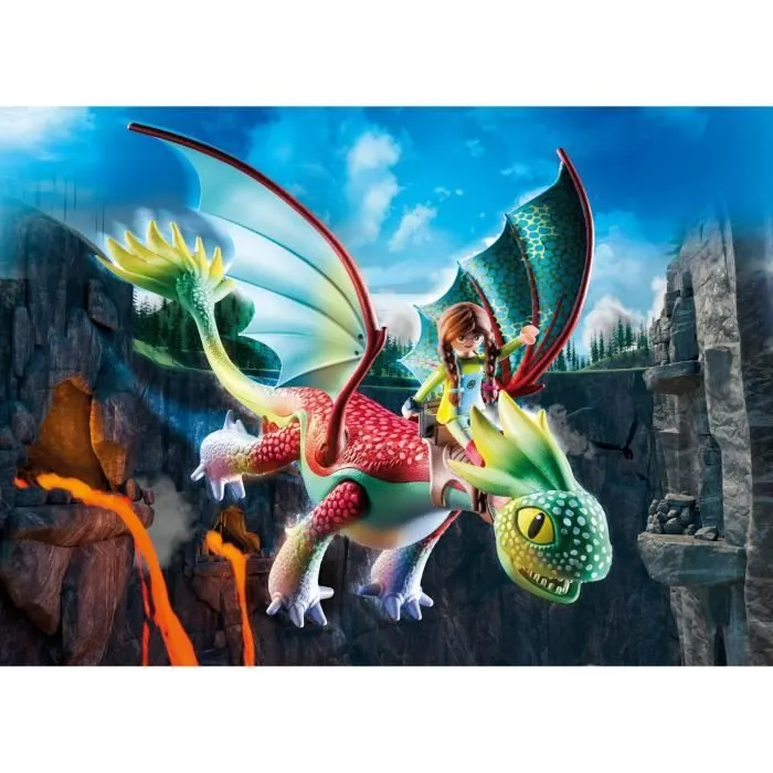PLAYMOBIL 71083 Dragons Panache & Alex, Figurine de dragon amovible, Dragons : Les Neuf Royaumes, 14 pièces, Dès 4 ans-1