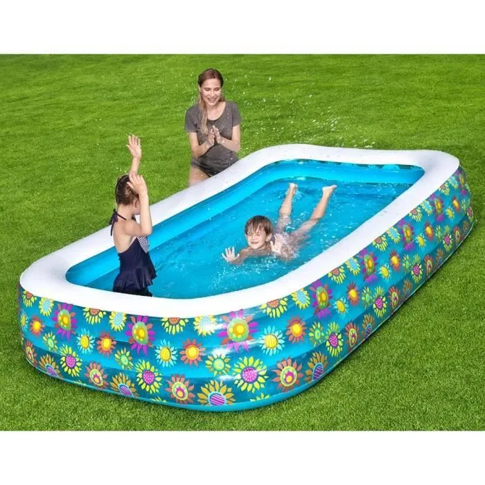 Piscine gonflable - Deluxe - Rectangulaire - 305cm x 183cm - Hauteur 56cm - Multicolore-3