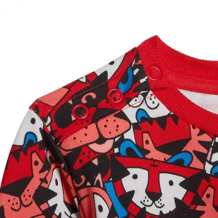 Ensemble de Survêtement - Adidas - Garçon - Rouge/Gris - Manches longues - Taille élastique-1