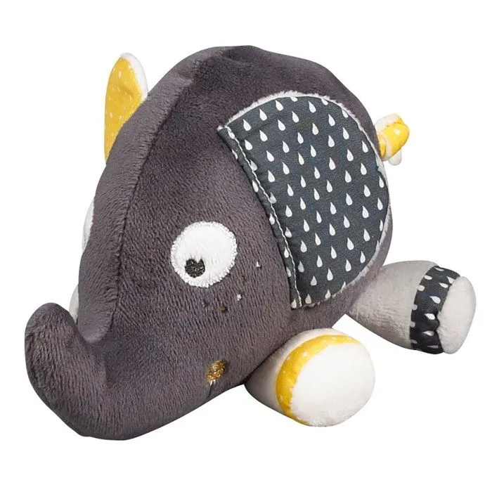 Doudou Eléphant en velours - Babyfan - Petit modèle - Taille unique - Gris - Non - Bébé - Mixte - 1 mois-0