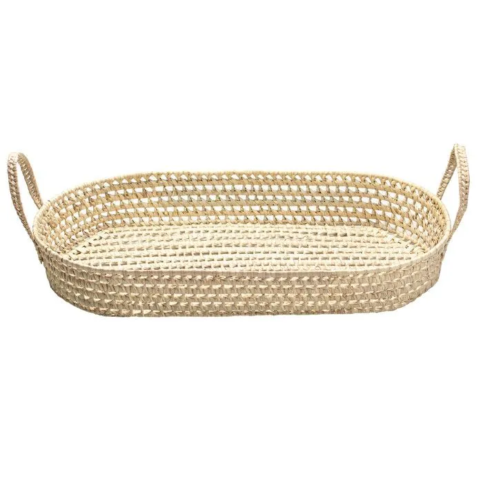 Matelas à langer + panier en fibres naturelles Beige 77 x 36 77 x 36 Beige-2