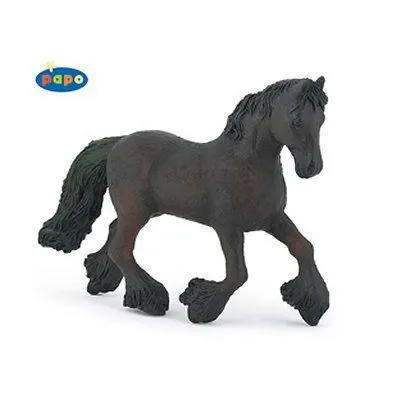 Figurine Cheval Frison - PAPO - Modèle de prestige - Noir et marron - Pour enfants à partir de 10 mois-0