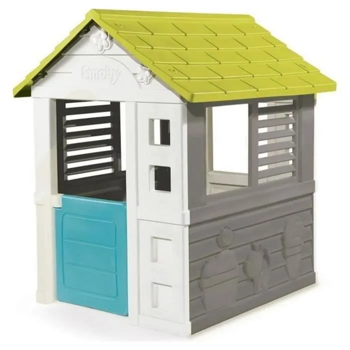 Maison Jolie Maison - SMOBY - 1 portillon + 2 fenêtres - Anti-UV - 98x110x127 cm - Fabriqué en France-0
