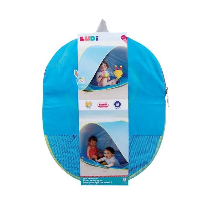 LUDI Tente de plage et piscine pour bébé - en tissu avec protection UV 50 - dès 10 mois-2
