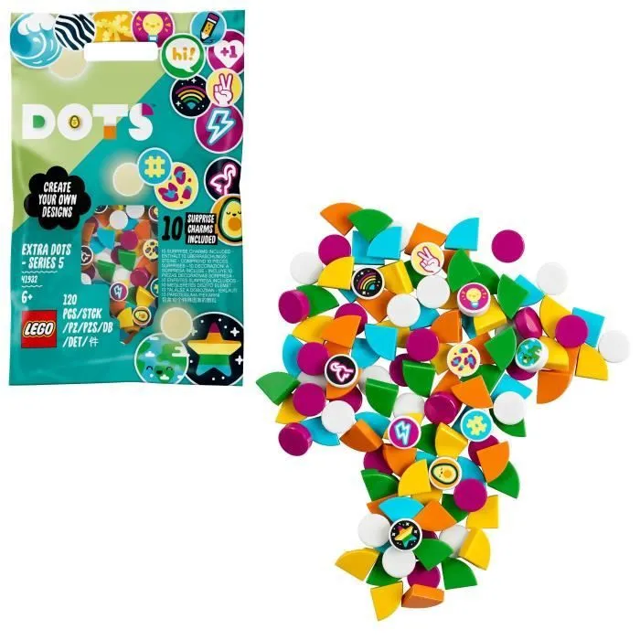 LEGO® 41932 DOTS Tuiles de décoration DOTS - Série 5, Loisirs Créatifs Décoration de Chambre Tuiles Activité Manuelle Enfant 6 ans-0