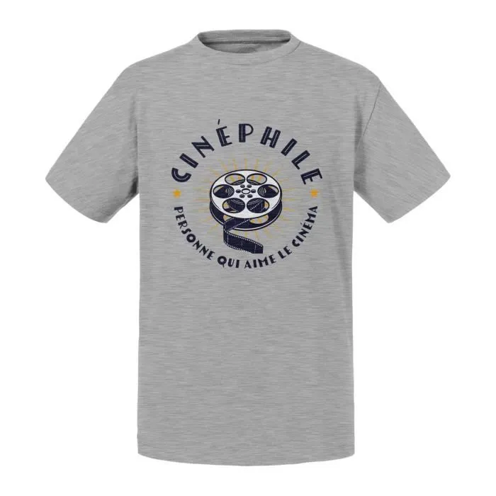 T-shirt Enfant Gris Cinéphile Film Cinema Hollywood Série TV-0
