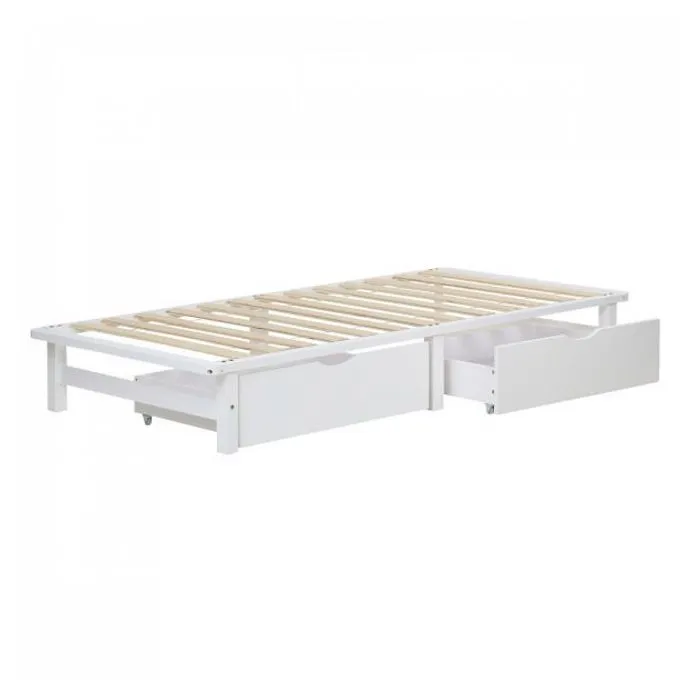 Lit en palette blanc 90x200 cm-1