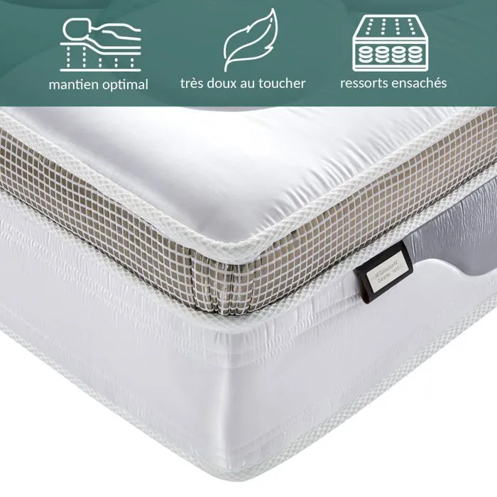 Matelas Platinium 140x190 by Sampur | Épaisseur 30 cm - Mémoire de Forme - Ressorts Ensachés - Latex Naturel - Confort & Longévité-3