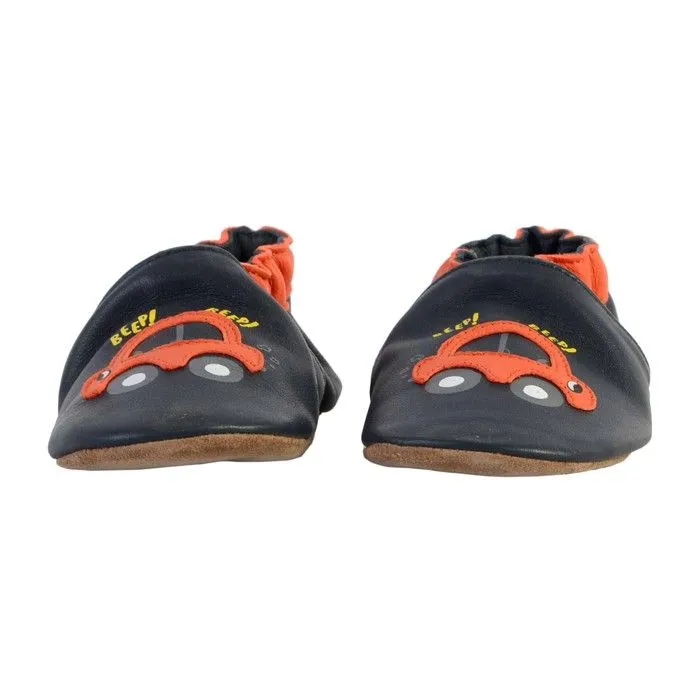 Chaussons enfant - Robeez - Beep Beep - Marine foncé/orange - Confort exceptionnel-5