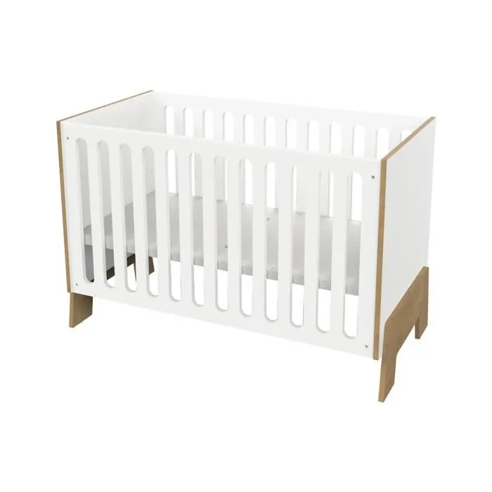 Lit Bebe 60x120 Blanc - Chene-2