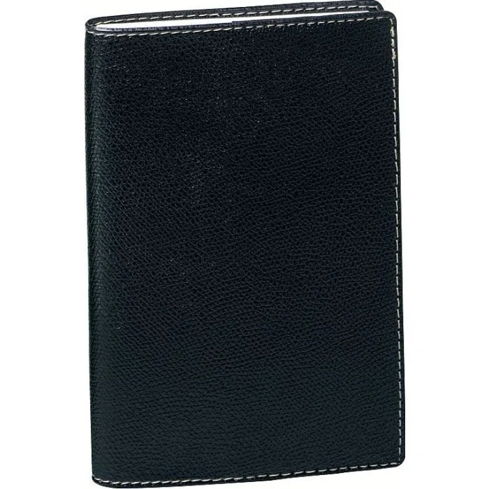 Agenda semainier - Agenda Planing® - Spiralé - 10x15cm - Couverture en toile grain caviar - Noir-0