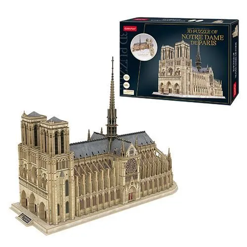 Puzzle 3D Notre Dame XL - World Brands - Puzzle 3D Led - 293 pièces - Adulte 14 Ans ou Plus-0