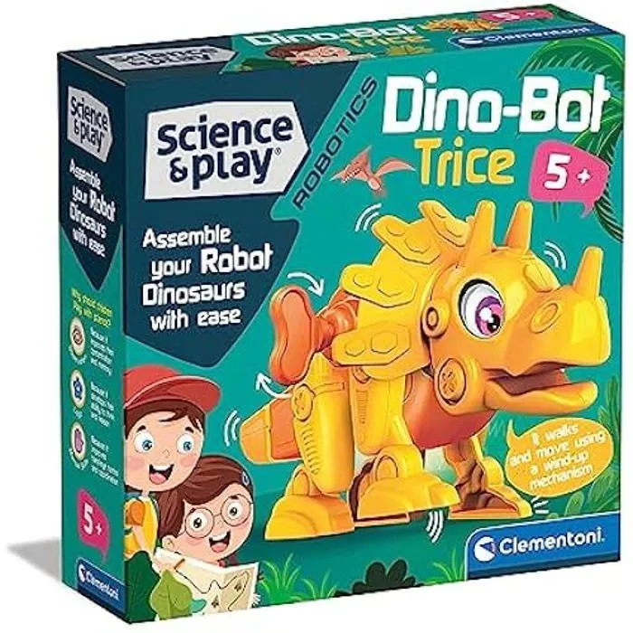 Jeu éducatif - CLEMENTONI - Dino Bot Tricératops - Assemblage facile - Mouvements uniques-0