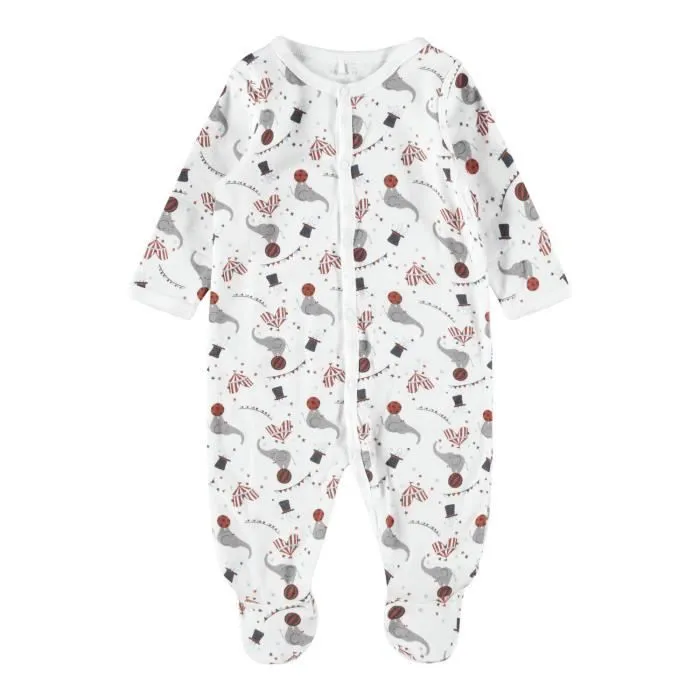 Pack de 2 Grenouillère bébé Name it Nightsuit Mel Circus - grey melange-3