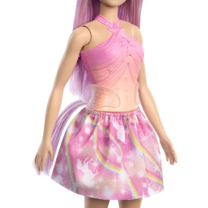 Barbie-Poupées Licorne avec cheveux fantaisie et tenues effet dégradé HRR13-5