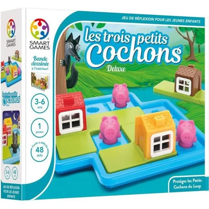 Jeu de Réflexion de Logique et d'Observation - SMART GAMES - SG 023 FR - Les 3 Petits Cochons-0