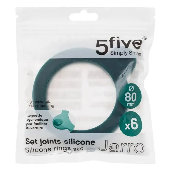 Lot de 6 Joints en Silicone "Jarro" 8cm Bleu-1