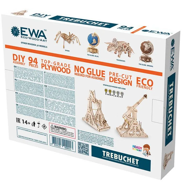 Eco-Wood-Art Kit de maquette 94 pcs Bois Trébuchet-2