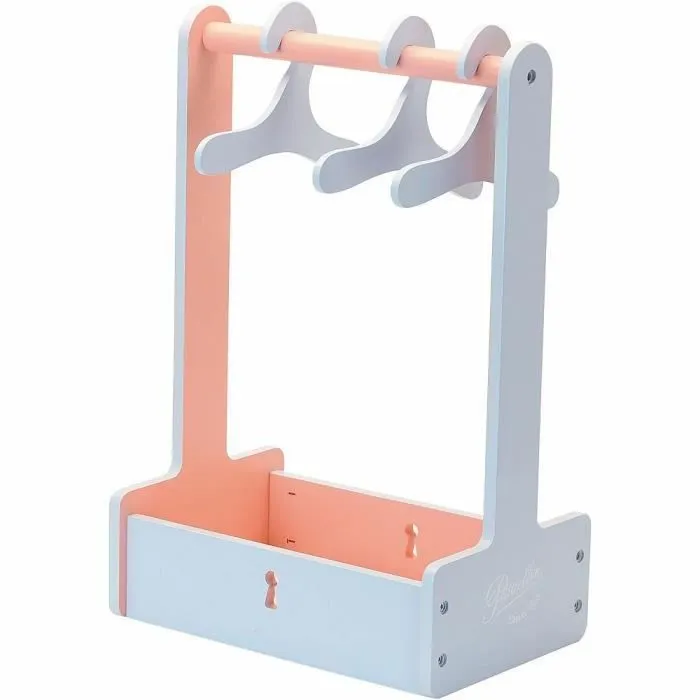 Cintre en bois pour poupées - Petitcollin - Taille 40.5x27.5x17.5 cm - Couleur Bleu - Mixte - A partir de 3 ans-0