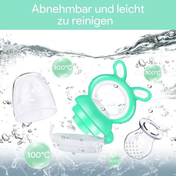 D'alimentation Pour Bébé Tétine à Fruit, Sucette Pour Fruit Bebe, Vert 2pcs-3