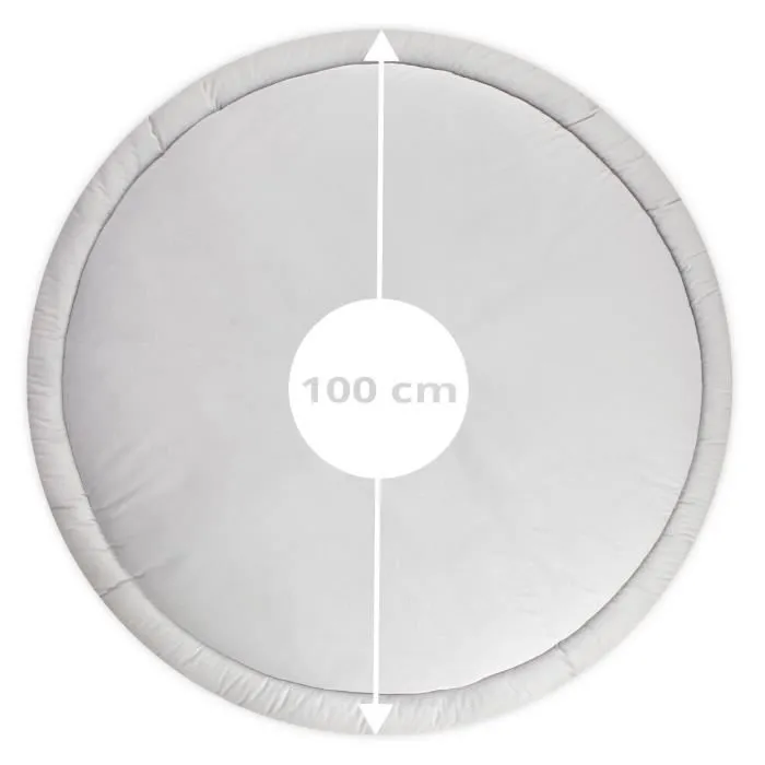 Coussin de sol enfants à volants 100 cm - TOTSY BABY - Hiboux - Coton - Pour bébé - Obligatoire - Gris-2
