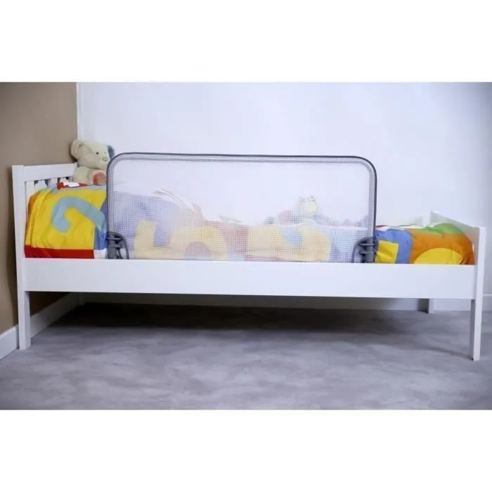 Barrière de lit de sécurité SAFETY 1ST - 90 cm - Blanc - Rabat facile - Verrouillage automatique-1